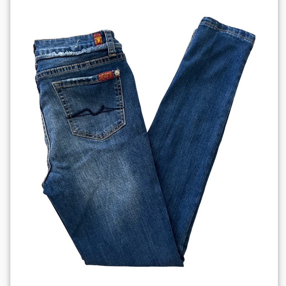 Youth girls 7 for all mankind the skinny blue jeans denim size 12